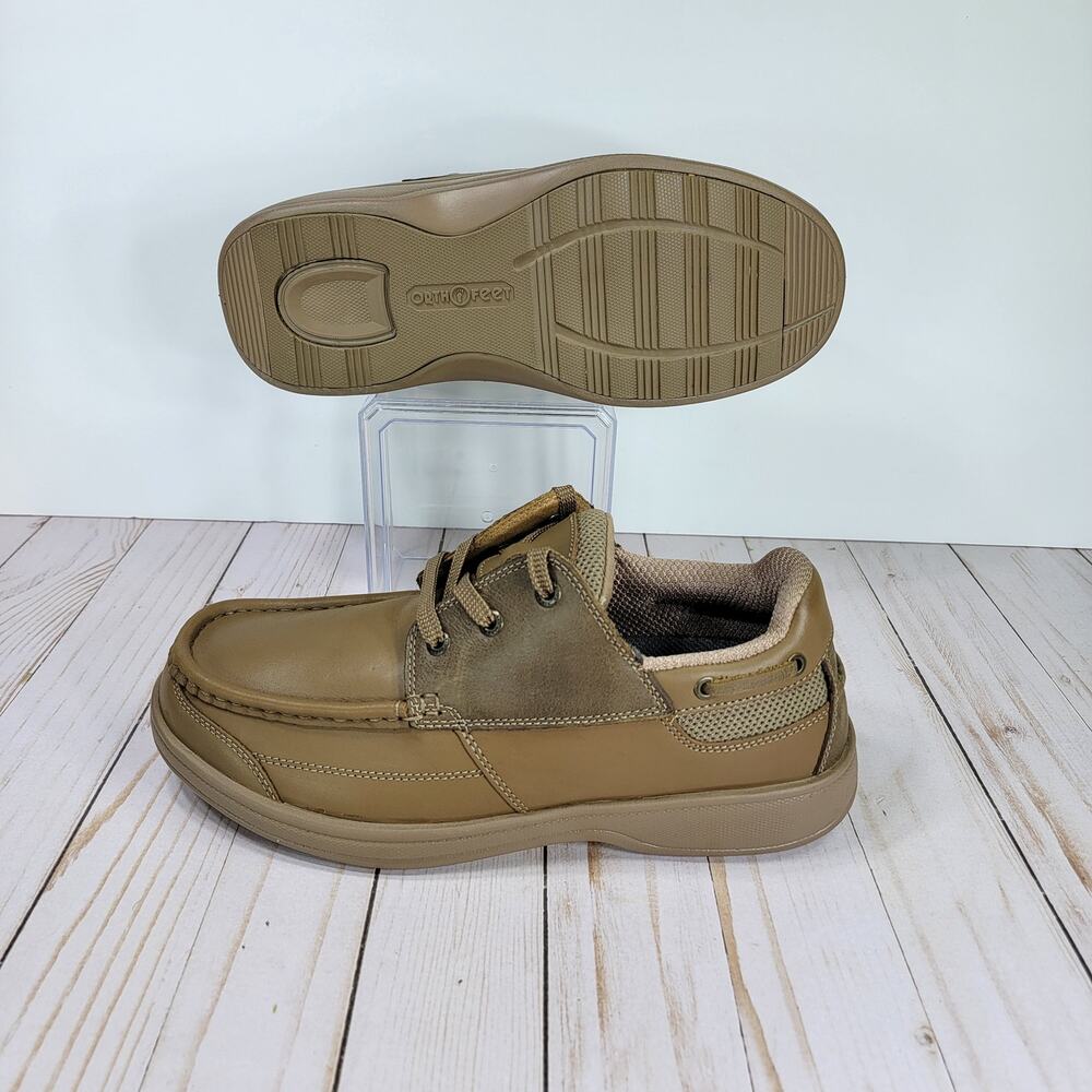 MSRP $140, Orthofeet Baton Rouge Boat Shoes, size 8.5 2E, Brown